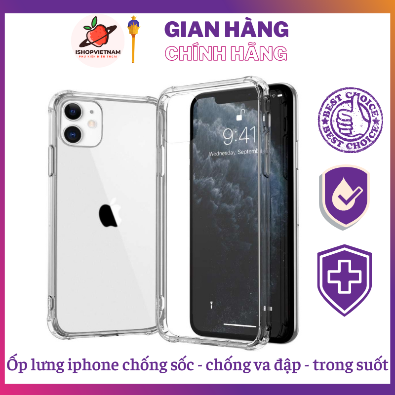 Ốp lưng iphone chống sốc - chống va đập - trong suốt