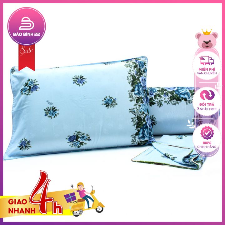 3 VỎ GỐI COTTON THẮNG LỢI - 2 VO GOI 40x60cm + 1 VỎ ÔM 100x35cm - GIAO MẪU NGẪU NHIÊN - AO GOI - ÁO GOI