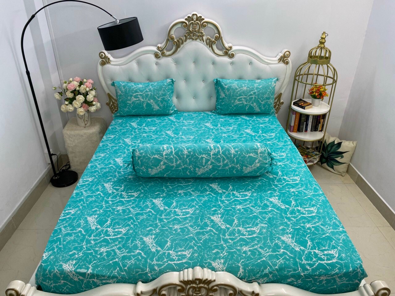 [HCM]Bộ Drap Thun Hàn Quốc mát lạnh { 4món ] giao chuẩn mẫu
