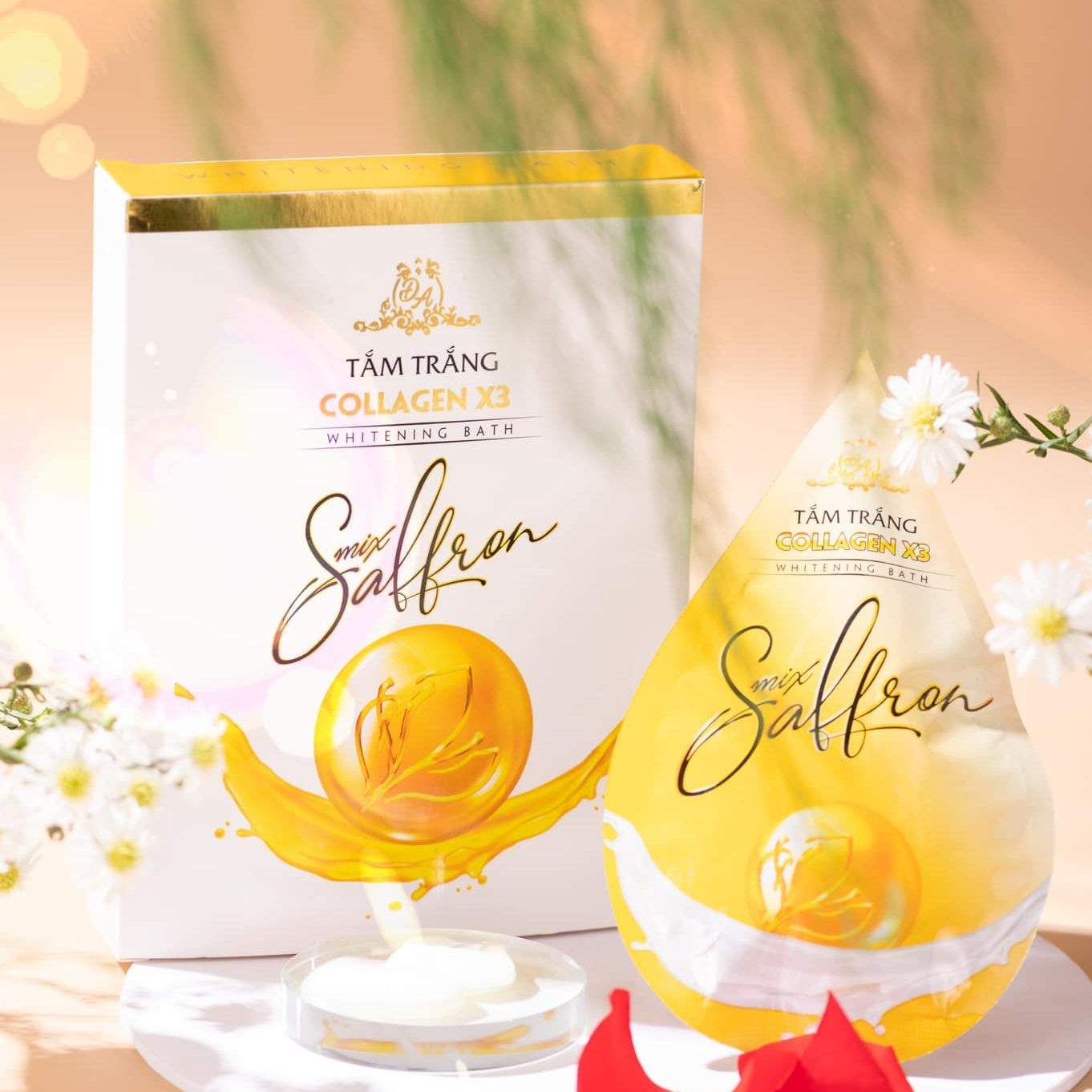 [KÈM QUÀ TẶNG] TẮM TRẮNG COLLAGEN X3 LUXURY MIX SAFFRON HỘP 3 GÓI CHÍNH HÃNG ĐÔNG ANH