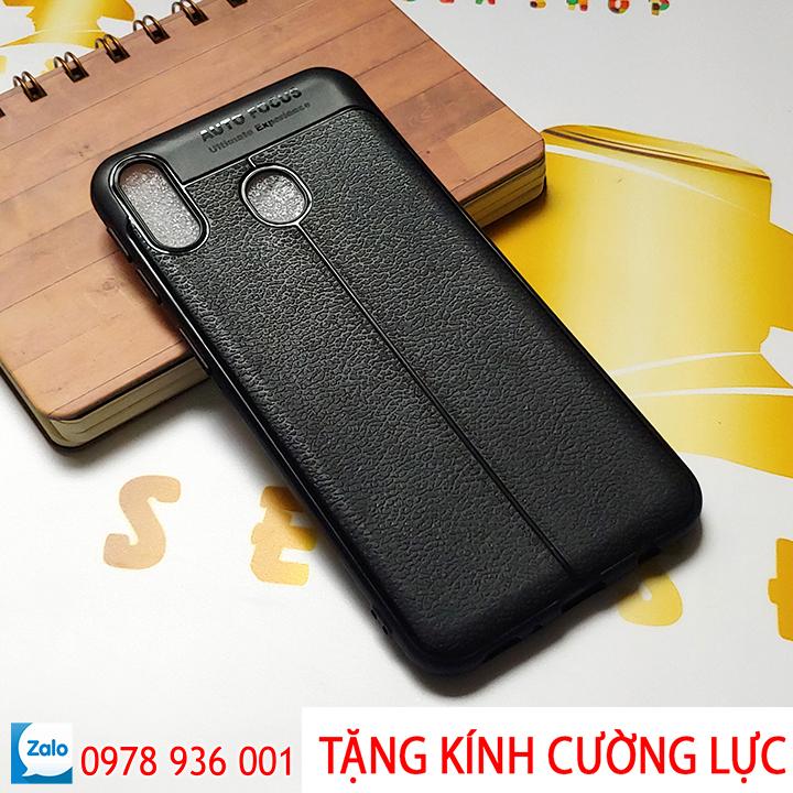 Ốp lưng Samsung Galaxy M20 silicon vân da loại A