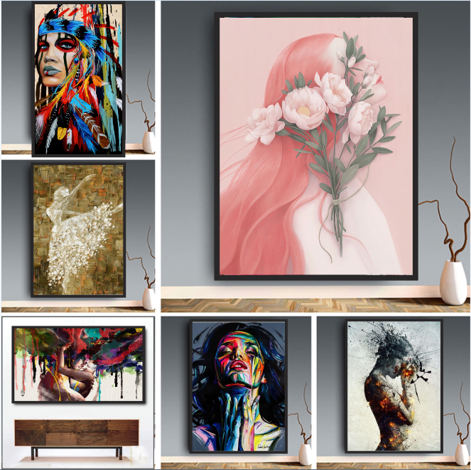 Khung Tranh Treo Tường Nghệ Thuật In Canvas Garafiti - Nhiều mẫu tranh đẹp - Kèm Khung 40x60 cm