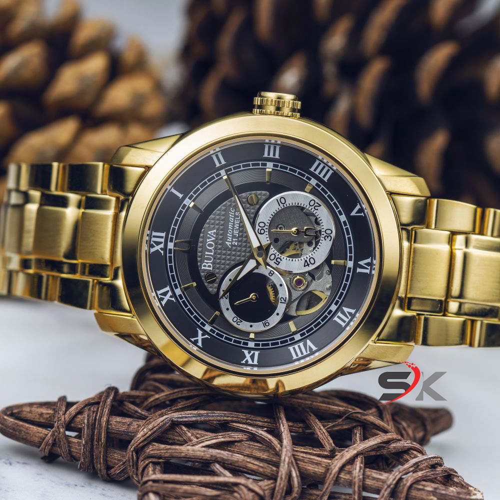 Đồng Hồ Cơ Nam Bulova Nhiều Màu Automatic BUOH02DE Máy Cơ Tự Động Chống Xước Chống Nước