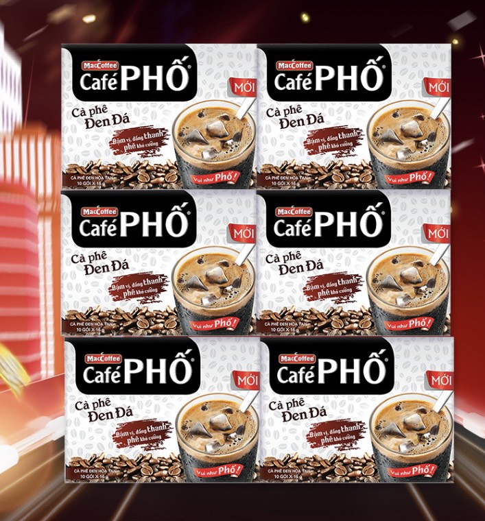 Combo 6 hộp cà phê đen đá maccoffee cafe phố hộp - cty bát muội