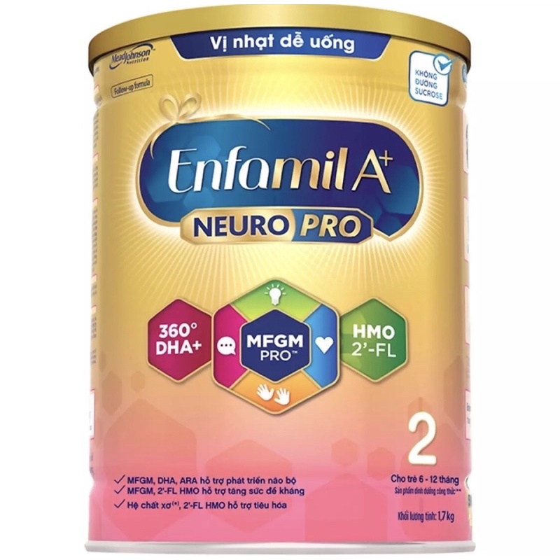 Sữa bột enfamil a+ 2 1,7kg - mẫu mới hsd 23-3-2024