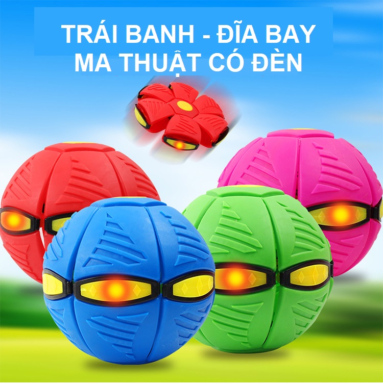 Quả bóng biến hình đĩa bay có đèn LED cho bé vui chơi vận động thỏa thích