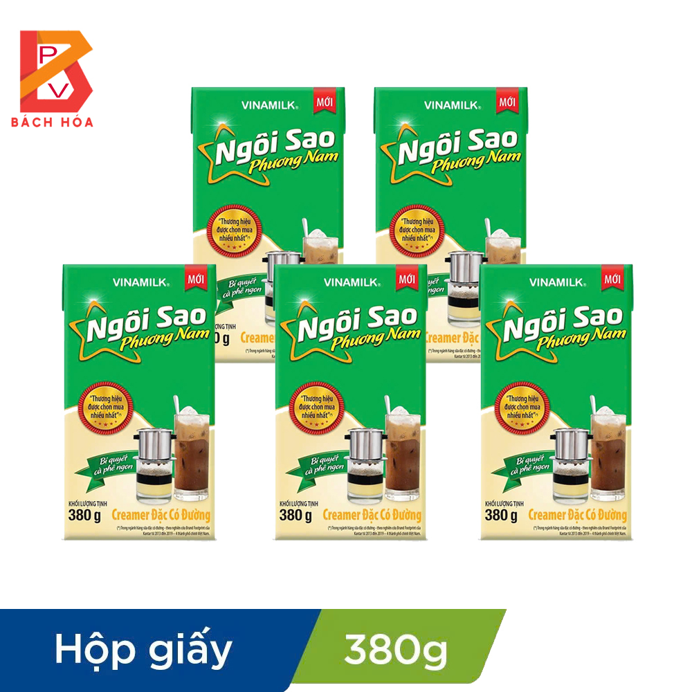 COMBO 05 Hộp 380G Sữa Đặc Có Đường Ngôi Sao Phương Nam Xanh Lá - BÁCH HÓA PHÚC VINH