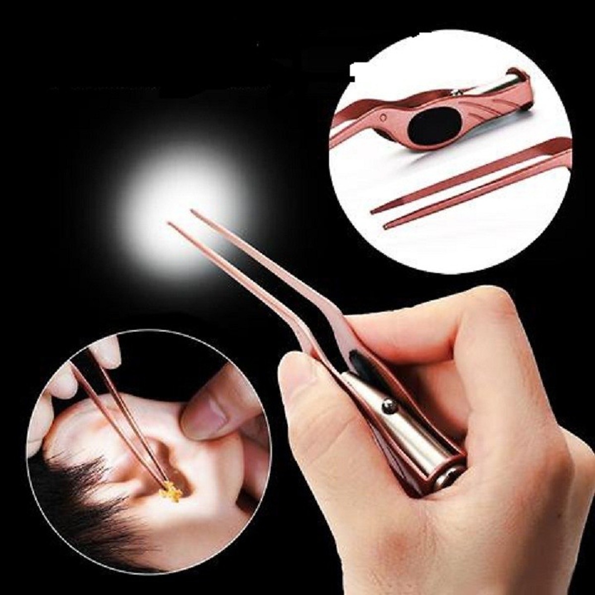 Bộ dụng cụ gắp ráy tai thông minh có đèn bộ dụng cụ lấy ráy tai có đèn led cao cấp dụng cụ thiết yếu cho mọi gia đình