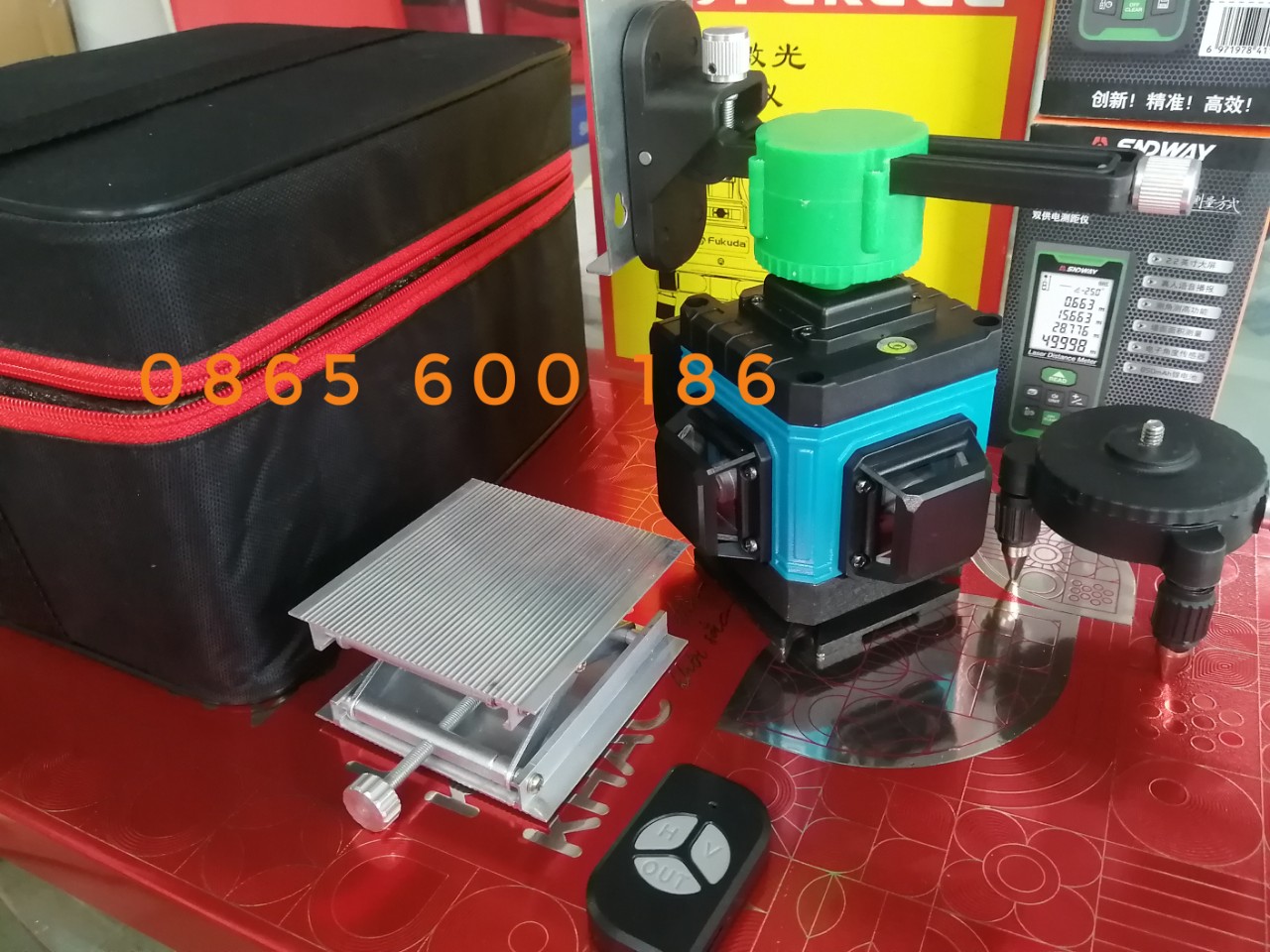 Máy cân mực laser 12 tia xanh 3 in 1-Tặng kèm chân nhôm