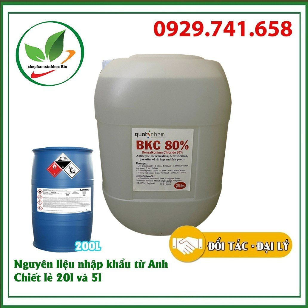 Bkc 80 tôm cá . xử lý nguồn nước ao nuôi. can 20 lít
