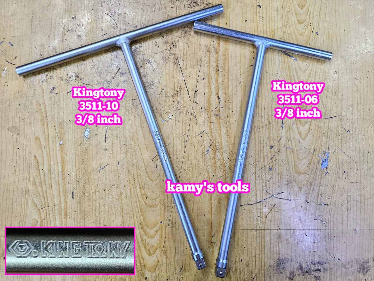 Cần tuýp chữ t 3/8 inch kingtony model 3511-10 dài 250mm và 3511-06 dài 165mm