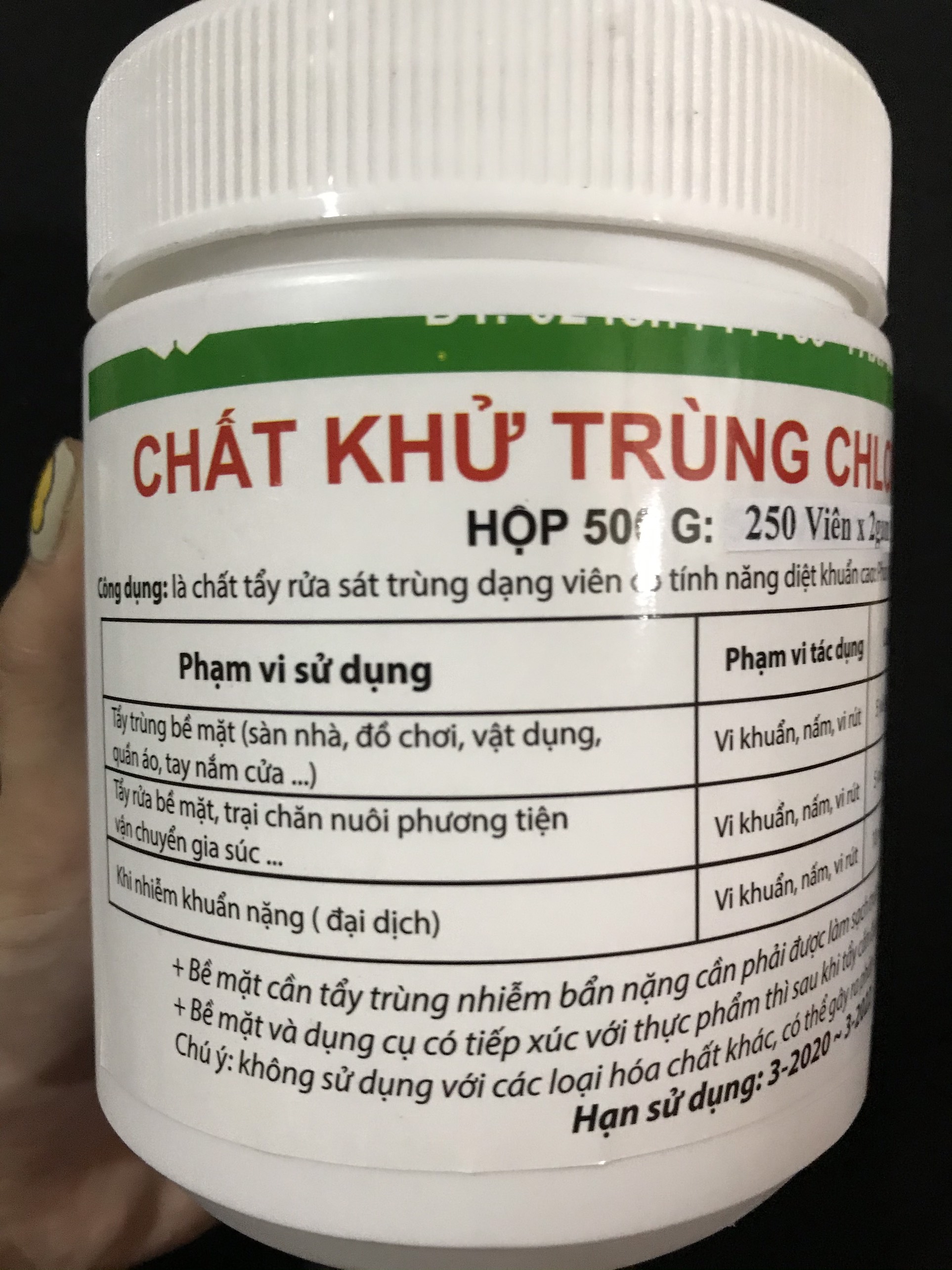 COMBO 5 HỘP CLORAMIN B DẠNG VIÊN NÉN 250 viễn x 2g