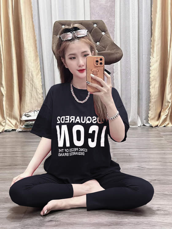 Set đồ bộ cotton quần dài in đẹp - hàng y hình