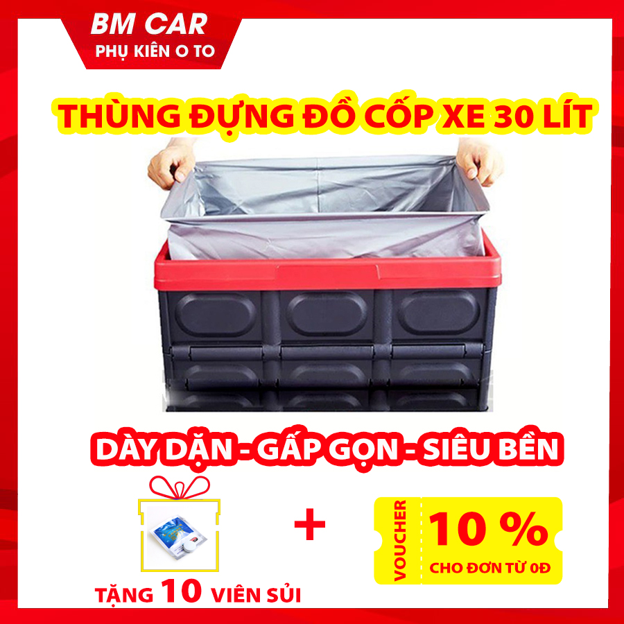 Hộp đựng đồ cốp xe ô tô gấp gọn 30 LÍT TIỆN DỤNG, Thùng dung dồ cop xe , thung dung do cop xe, hộp đựng đồ tiện dụng