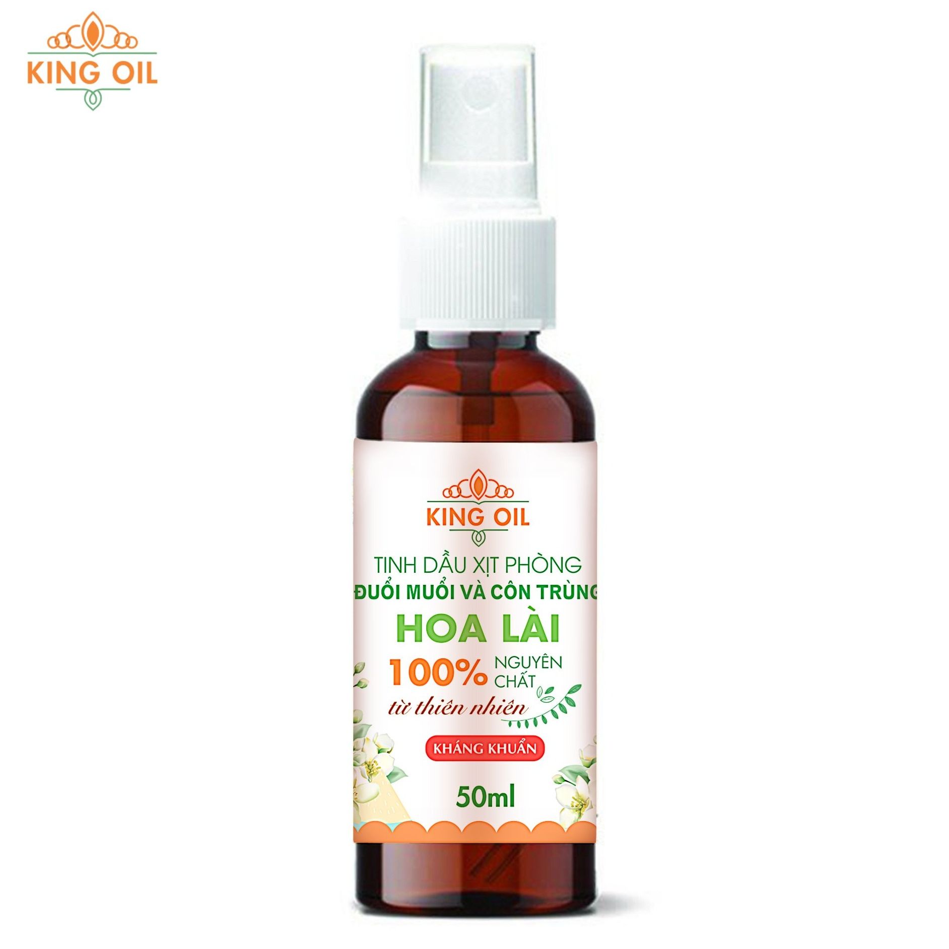 Bình xịt phòng 50ml tinh dầu hoa Lài/ Sả Chanh/ Bạc hà/ Cam Sả/ Oải hương/ Bưởi/ Quế/ hoa Hồng/ Lavender/ Ngọc Lan Tây/ Sả java/ cà phê/ Hoa Nhài