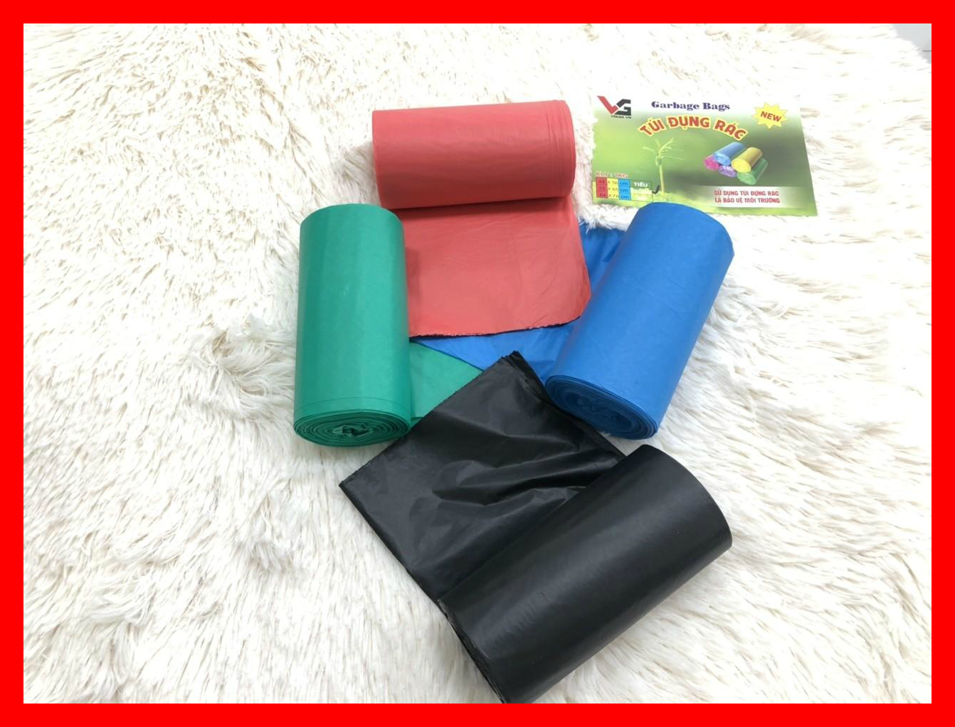 1KG Gồm 3 cuộn túi đựng rác size tiểu 45x55cm (được chọn màu)
