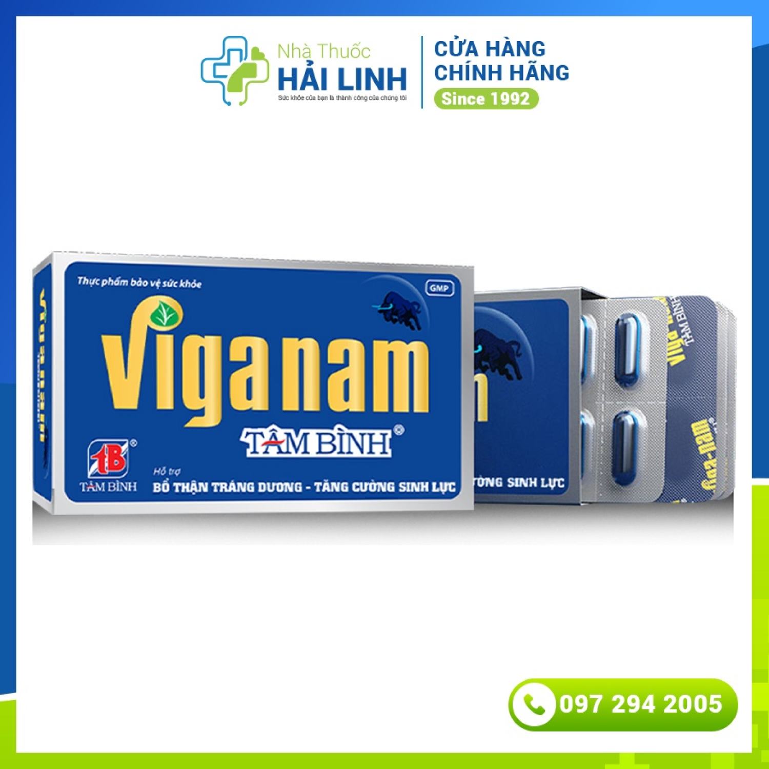 Viganam tâm bình – Hỗ trợ bổ thận tráng dương, đại bổ nguyên khí, giảm tiểu đêm do thận yếu