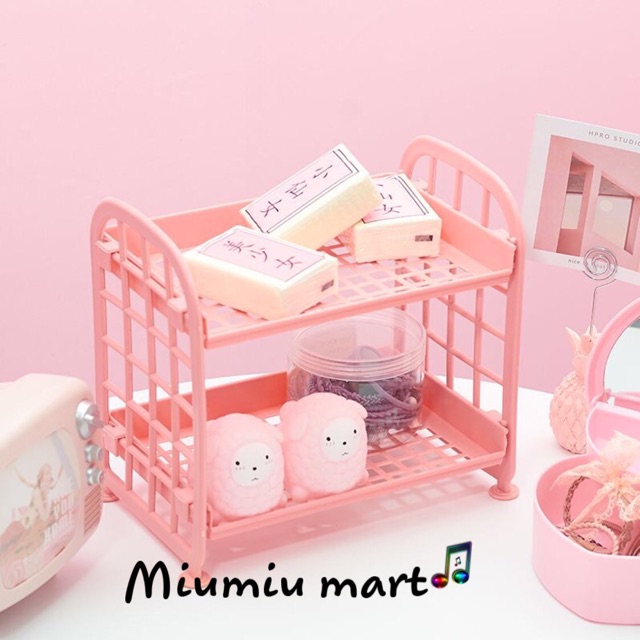 Kệ nhựa mini 2 tầng đựng đồ đa năng, kệ nhựa 2 tầng nhiều màu