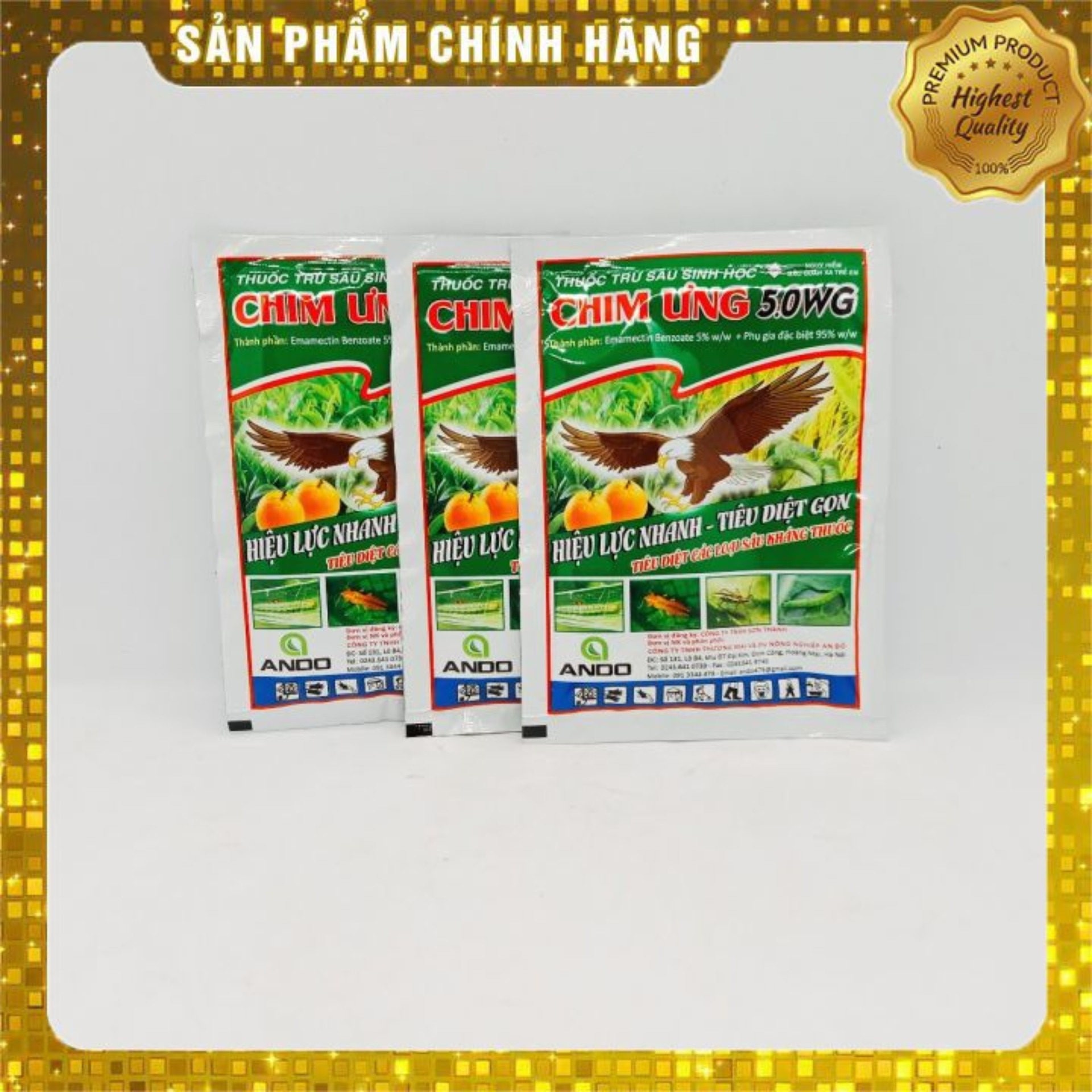Sản phẩm trừ sâu sinh học Chim Ưng 50WP (20g) trừ sâu cuốn lá, bọ trĩ, rầy nâu, bọ cánh tơ, nhện đỏ...