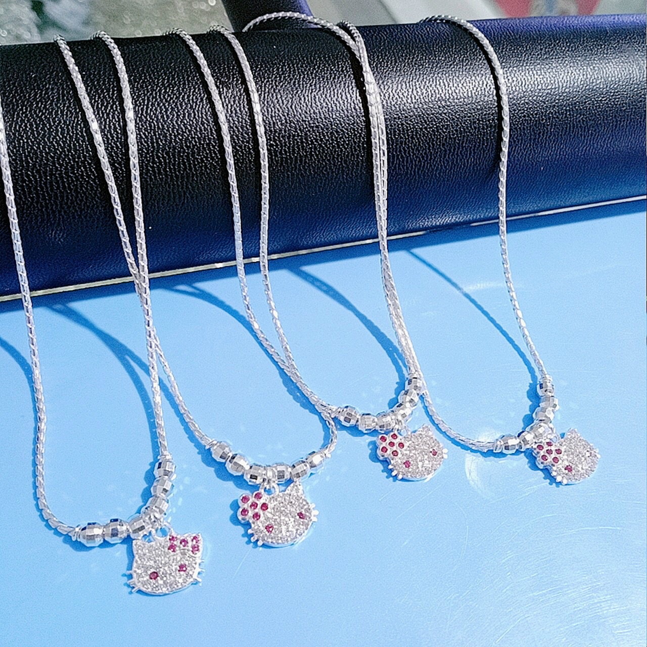 Dây chuyền bạc ta +mặt dây mèo kitty