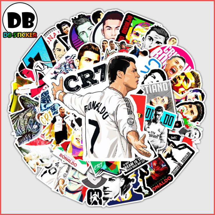 Sticker dán mũ bảo hiểm, laptop hình cr7 - db.070