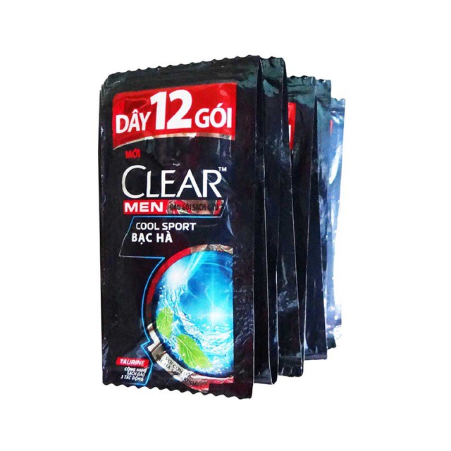 Dầu gội clear men mát lạnh bạc hà dây 5g x 10 gói