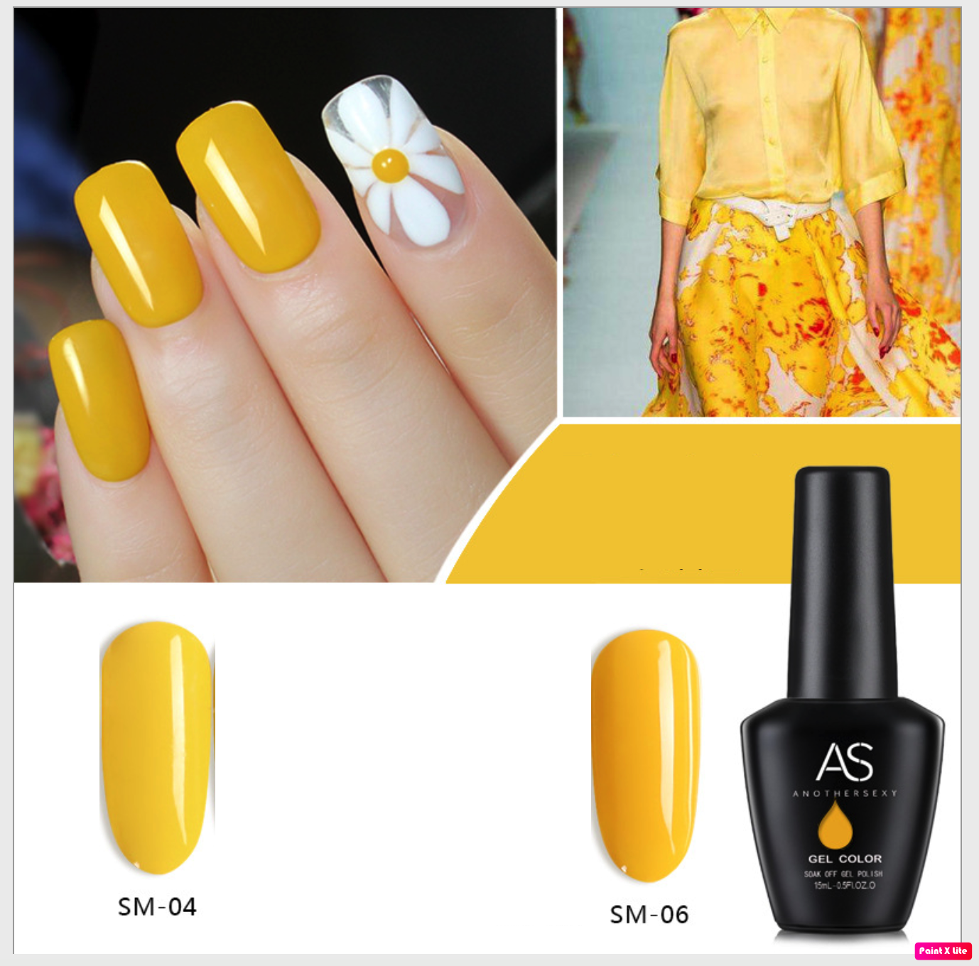 Sơn gel as chai đen màu vàng mã sm 15ml