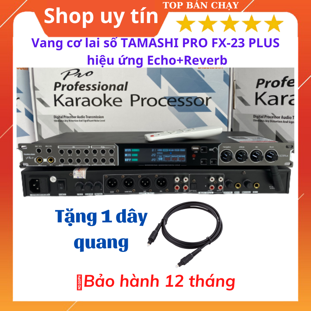 Vang cơ lai số TAMASHI PRO FX23 PLUS,  Hiệu Ứng Echo, Reverb, Delay, Chống Hú Rít Có Bluetooth, USB 