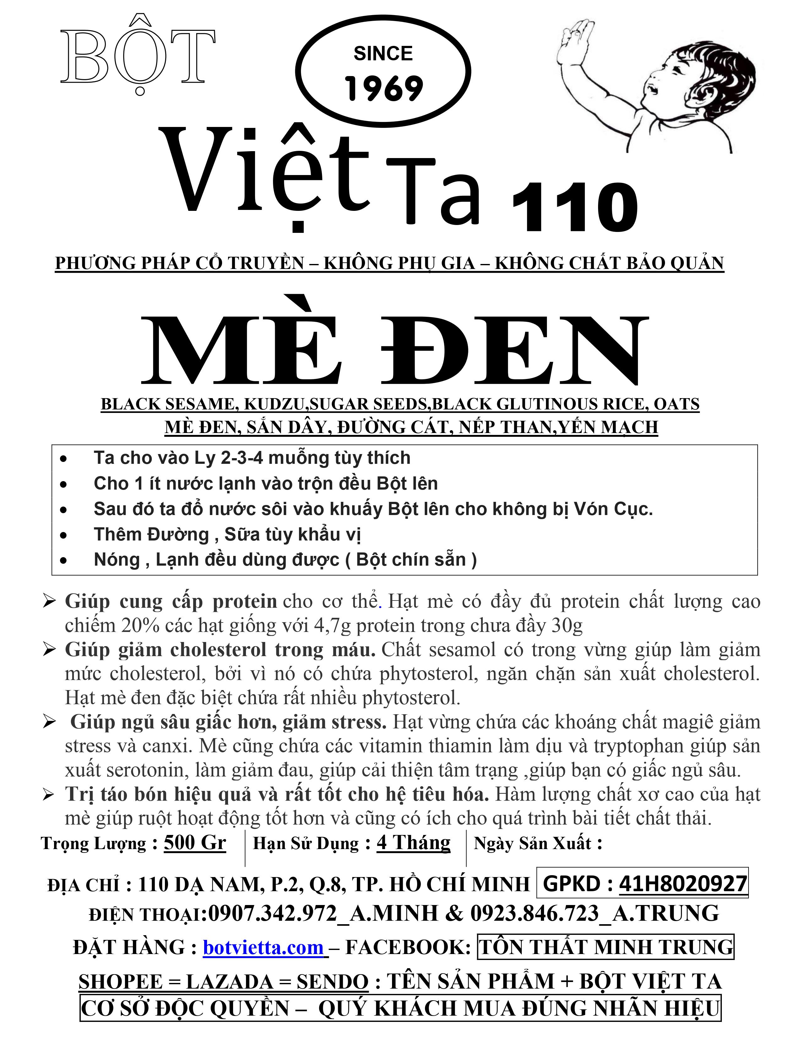 Bột mè đen bột việt ta