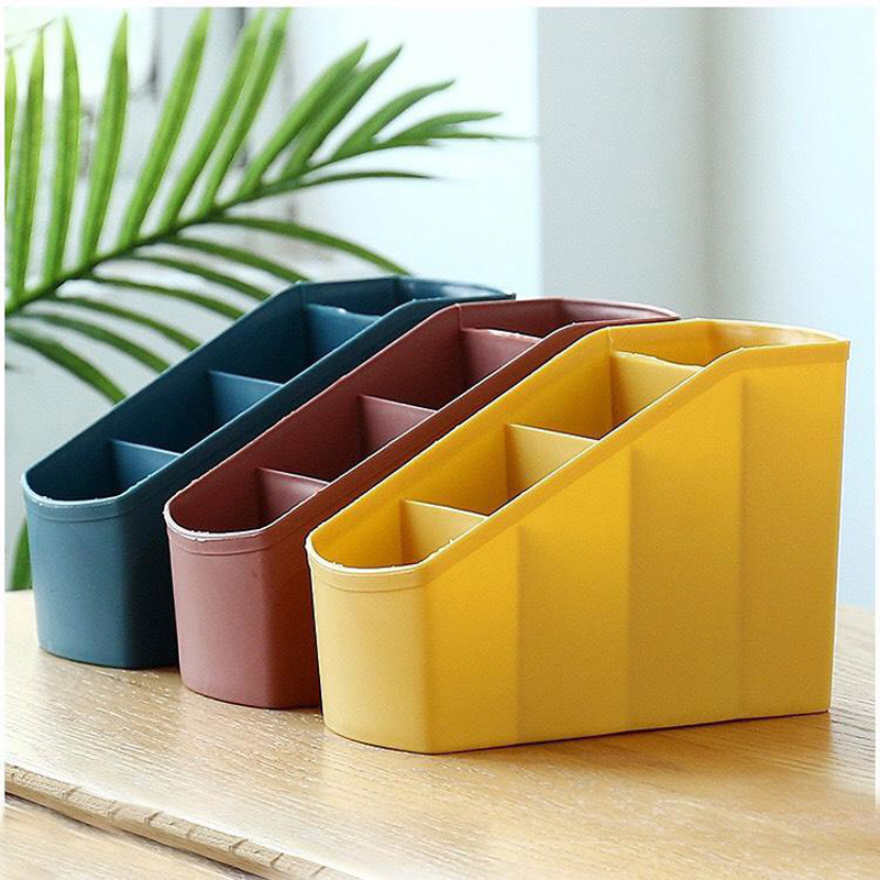 Kệ Nhựa Đựng Bút Viết Vật Dụng 4 Ngăn Nhiều Màu