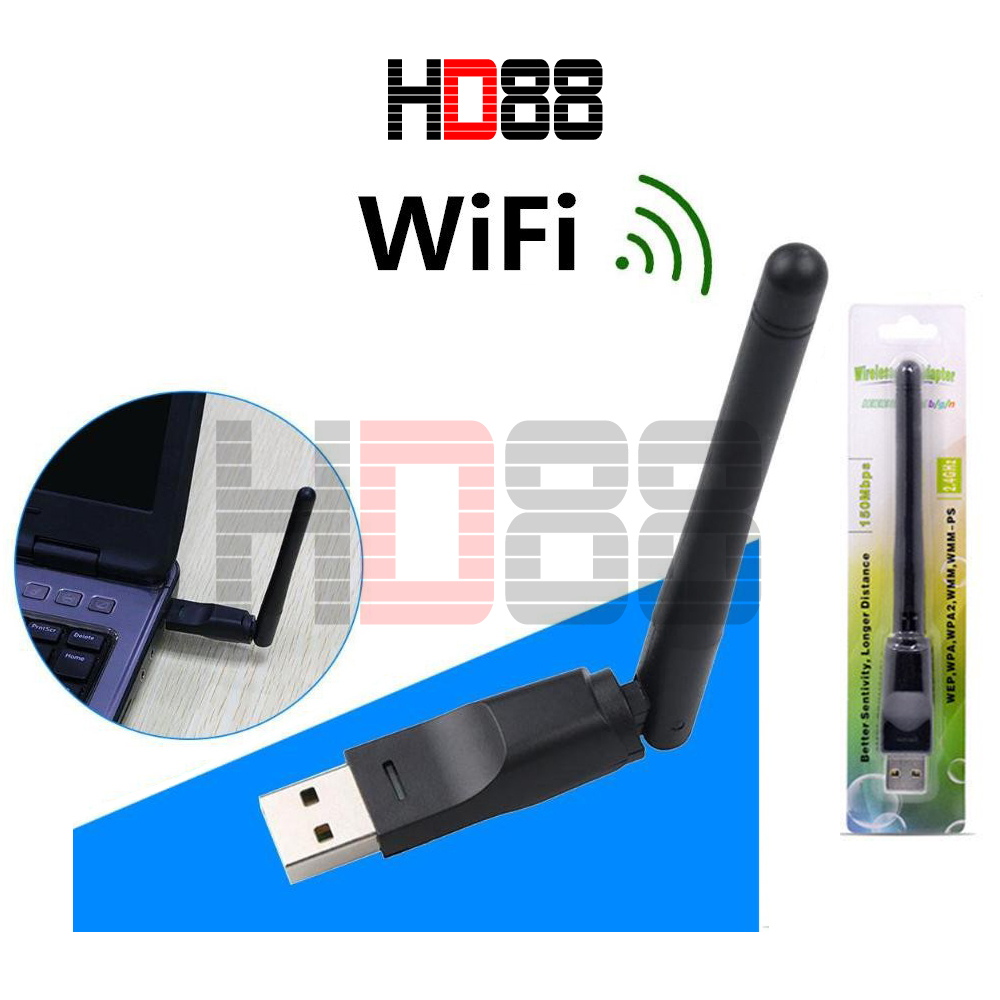 Usb wifi 150mbps có ăng ten 802.11n đa năng, thiết bị thu wifi cho máy tính hd88