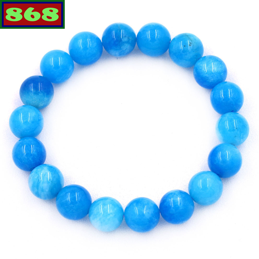 Hand chain stone Jade cord blue sea 10 cups 18 beads, bracelet beads chain, bracelet feng shui