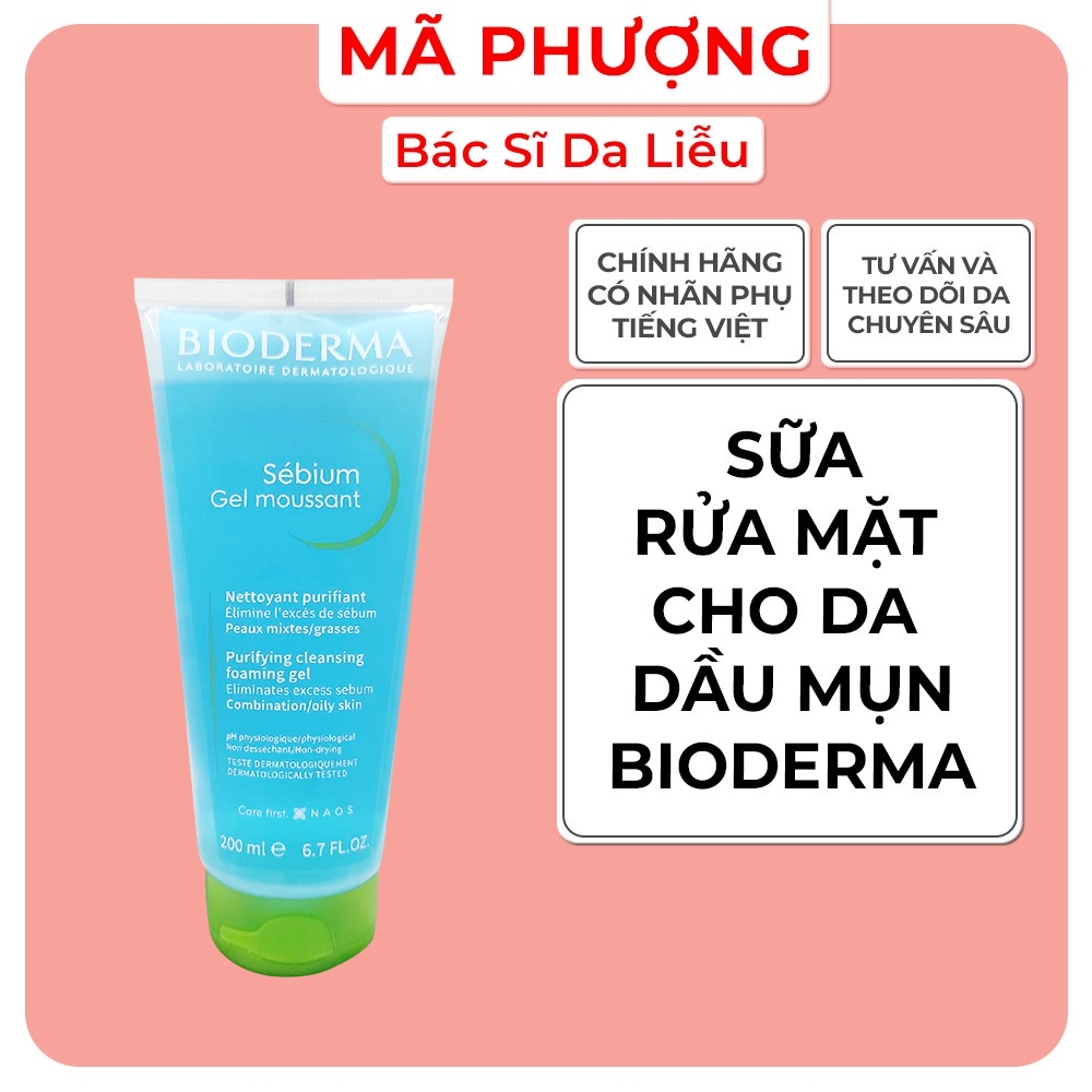 Sữa rửa mặt cho da dầu mụn Bioderma Gel Moussant