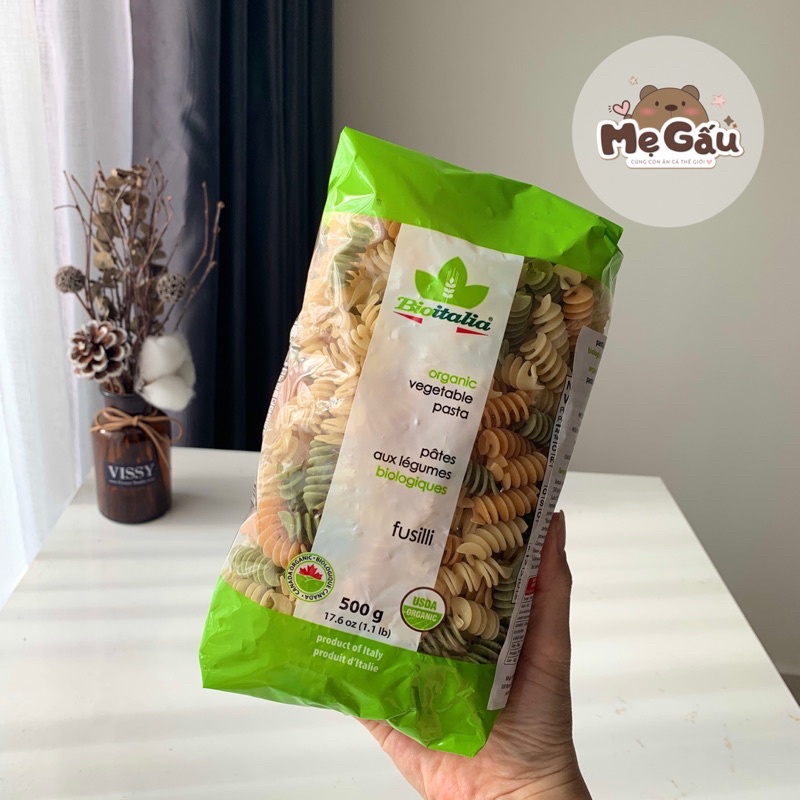 Nui xoắn rau củ hữu cơ bio 500g