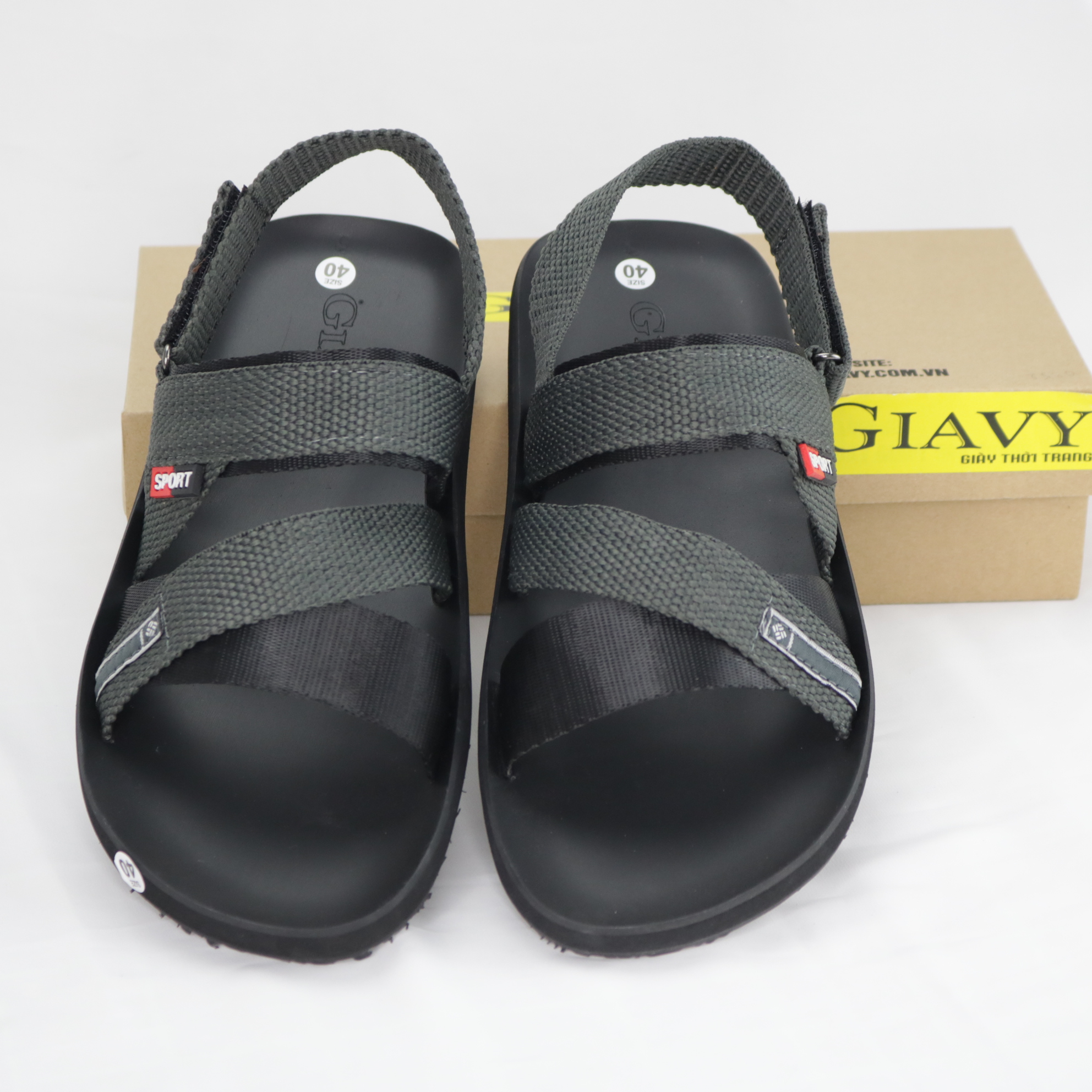 Giày sandal nam Gia Vy quai chéo (Giavy chính hãng SL546, giày quai hậu đế cao su)