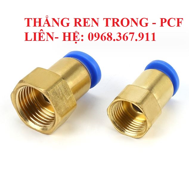 Đầu cút nối thẳng ren trong khí nén phun sương PCF ren trong nối ống hơi