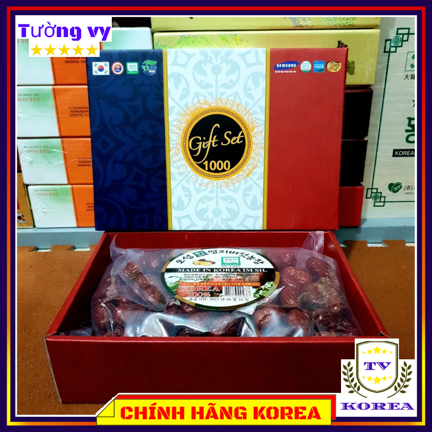 Táo đỏ sấy khô hàn quốc hộp quà 1kg, táo đỏ sấy khô hộp cao cấp - Bổ xung dinh dưỡng, vitamin, tăng cường sức khỏe, chavykorea