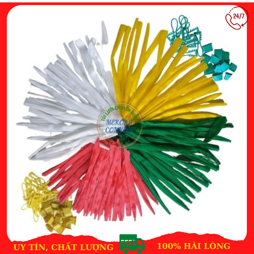 1kg Túi lưới đựng trái cây, rau củ đủ size, màu
