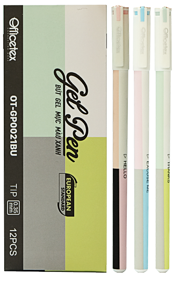 hộp 12 Cây Bút Gel Mực Xanh OFFICETEX OT-GP021BL