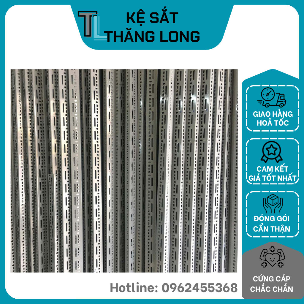 Kệ sắt thăng long thanh sắt v lỗ đa năng v30x50mm dài 2m