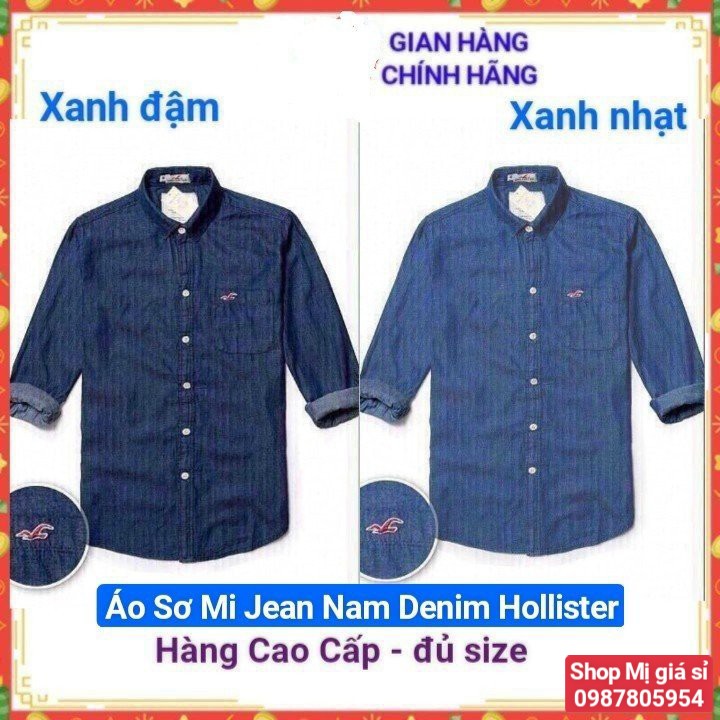 Áo sơ mi jean nam hollister hàng nhập khẩu, sơ mi nam cao cấp, áo sơ mi nam công sở
