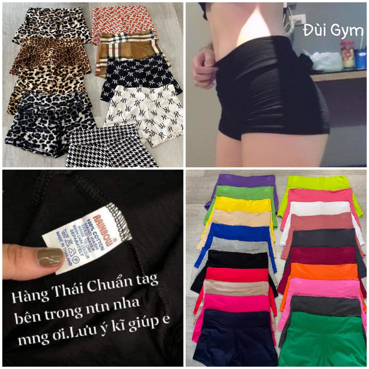 FREESIZE Quần legging đùi thun thái RAINBOW mặc tập gym hoặc phối với áo phom giấu quần