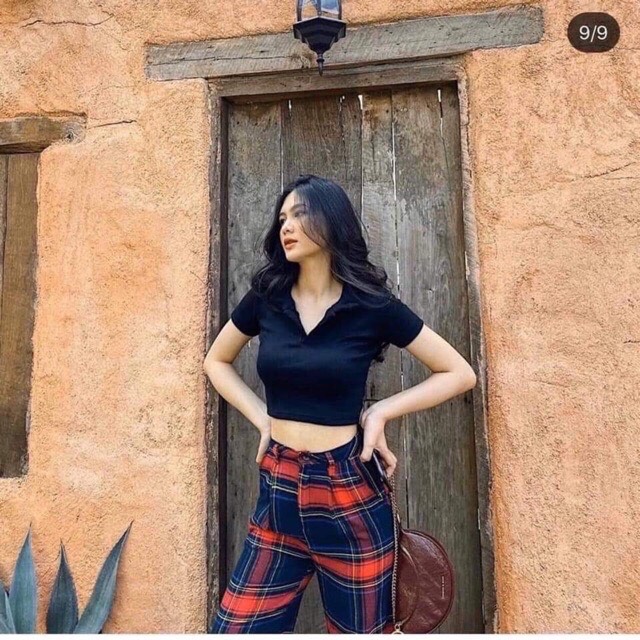 Áo croptop cổ trụ