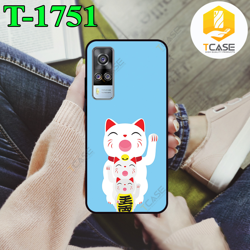 Ốp lưng Tcase dành cho Vivo Y51 in hình mèo thần tài