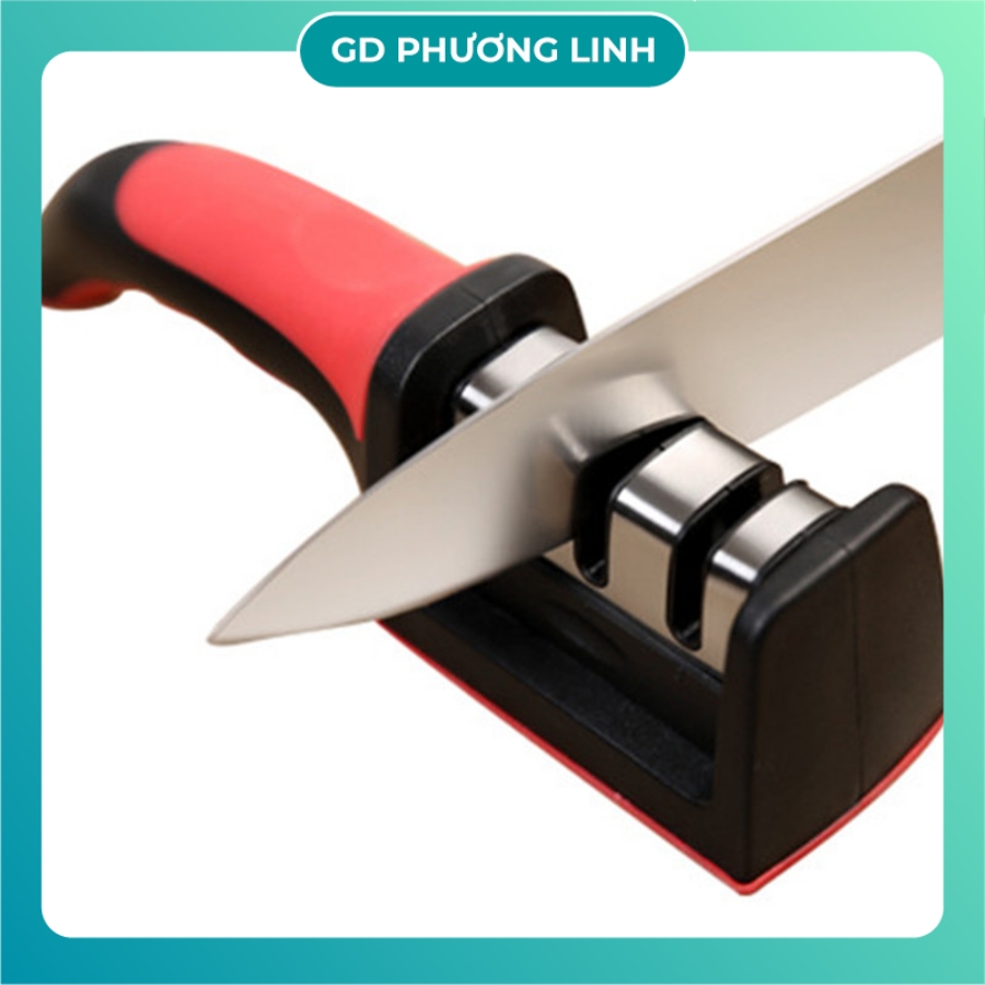 Dụng cụ mài dao kéo 3 rãnh cầm tay, mài dao 3 cấp độ sắc bén nhanh