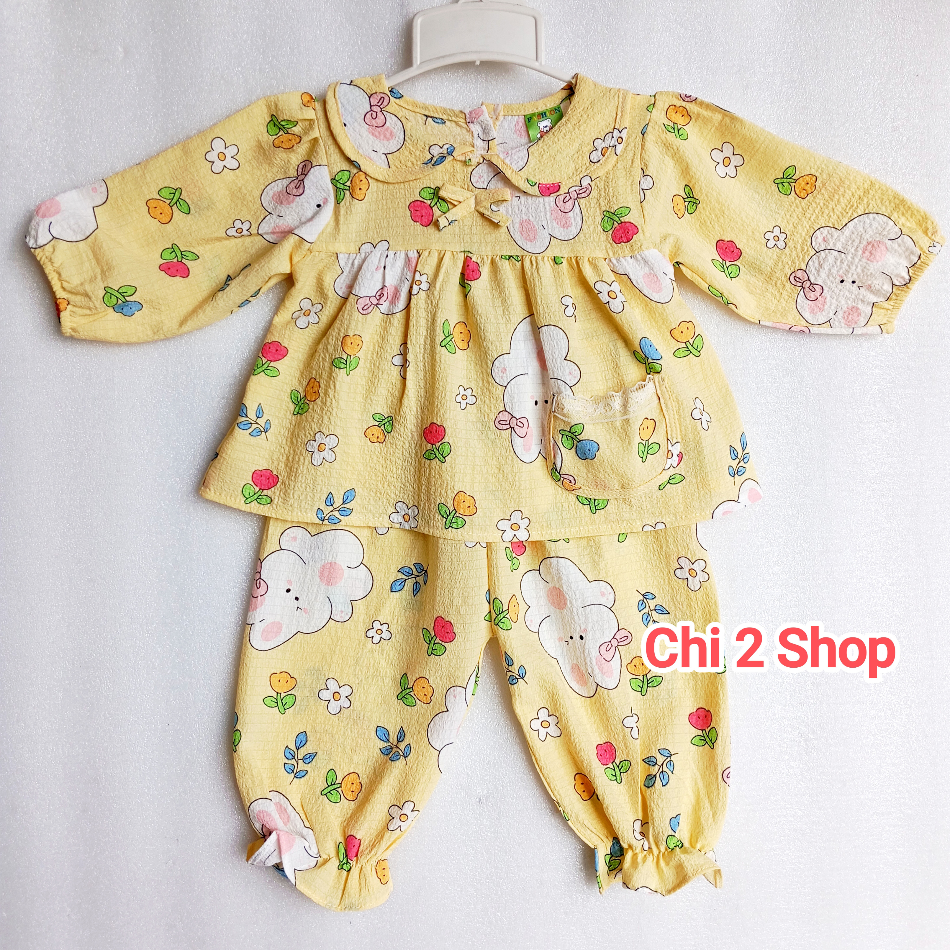 Girls' Long-Sleeved Clothes C2H35, Rice Foam Set, Newborn Children's Clothes, Children's Clothes under 3 Years Old, Cheap, Cool Home Clothes - 8