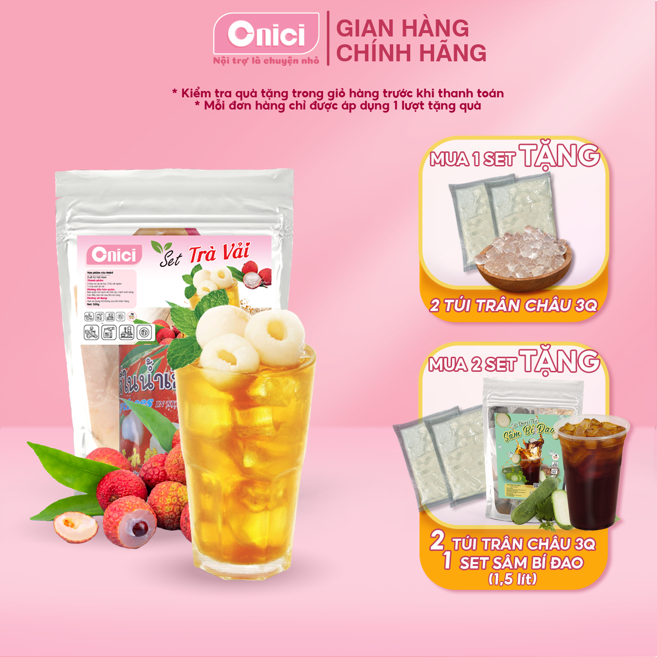 Trà vải dùng thử 20-25 ly set nguyên liệu bếp của mẹ onici
