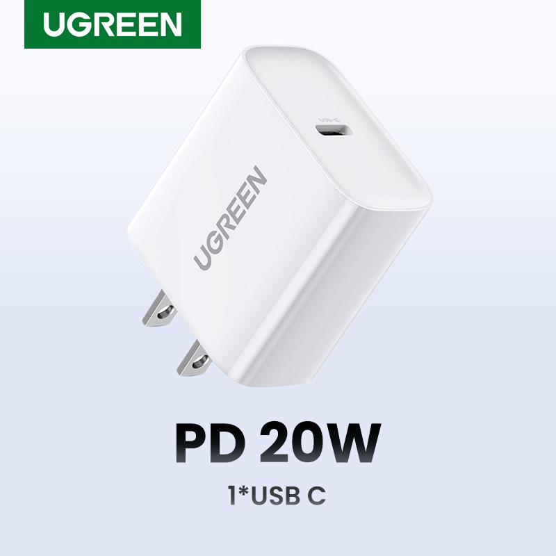 UGREEN Củ sạc Nhanh  20W QC4.0 QC3.0| USB Type C Sạc Nhanh PD cho iPhone 15 14,13,12,8 Series, Xiaomi Samsung S23 S22 Model:60449
