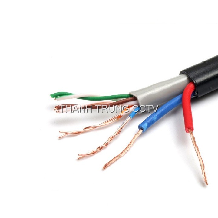 Cáp mạng 5E ngoài trời bấm sẵn có dây nguồn dài 15m