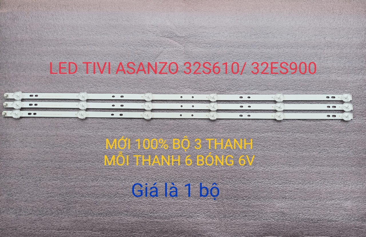 [HCM]BỘ LED TIVI A SANZO 32S610 32ES900 32T650 MỚI 100% HÀNG ZIN HÃNG BỘ 3 THANH MỖ THANH 6 BÓNG 6V DÀI 58,5cm MD-32D3006V6C1B58410M-HX JH